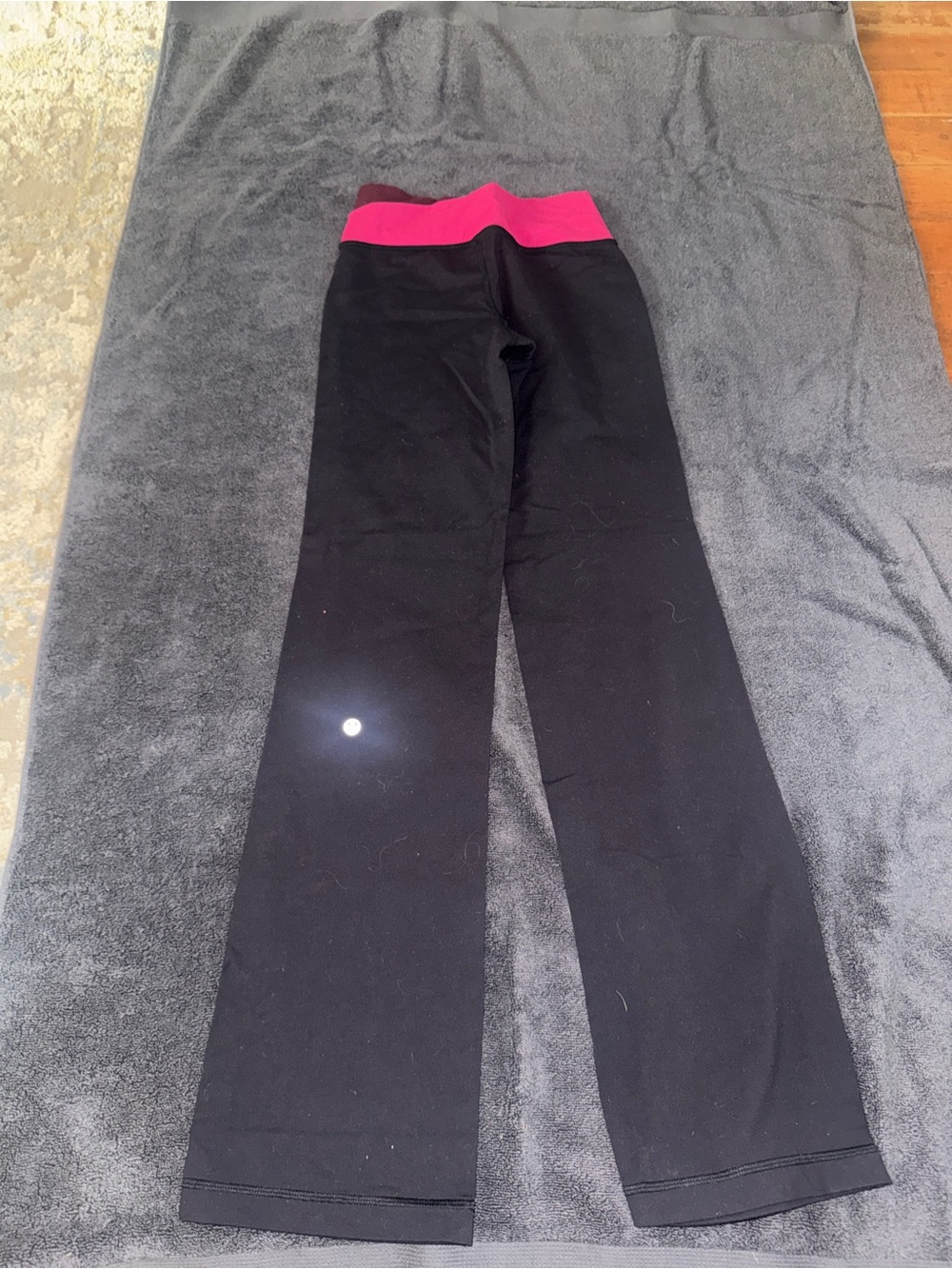 lululemon athletica Black Leggings with Pink Waistband